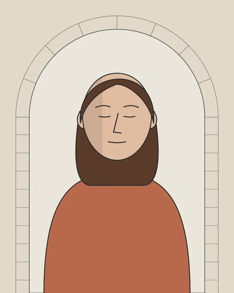Ink and wash portrait of Sofia Daskalaki